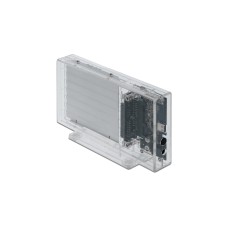 DeLOCK Externes Dual Gehäuse für 2 x 2.5" SATA HDD / SSD mit USB Type-C Buchse, Laufwerksgehäuse(transparent)