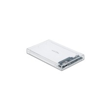 DeLOCK Externes Gehäuse für 2.5" SATA HDD / SSD mit USB Type-C Buchse, Laufwerksgehäuse(transparent)