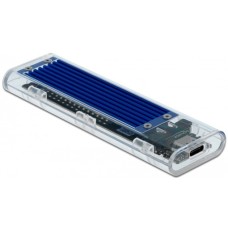 DeLOCK Externes Gehäuse für M.2 NVMe PCIe SSD, Laufwerksgehäuse(transparent)