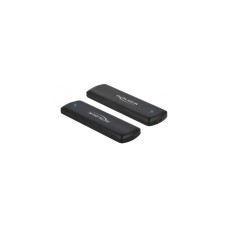 DeLOCK Externes USB Type-C Combo Gehäuse für M.2 NVMe PCIe oder SATA SSD, Laufwerksgehäuse(schwarz, werkzeugfrei)