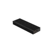 DeLOCK Externes USB Type-C Combo Gehäuse für M.2 NVMe PCIe oder SATA SSD, Laufwerksgehäuse(schwarz)