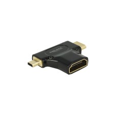 HDMI-Mini C + HDMI-Micro D Stecker, Adapter(schwarz, High Speed HDMI mit Ethernet)