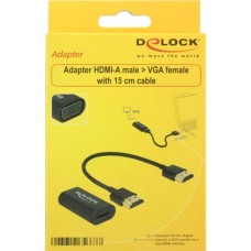 VGA Buchse, Adapter(schwarz, mit 15cm HDMI-Kabel)