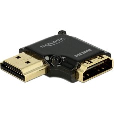 HDMI-A Buchse 4K, Kabel(schwarz, 90° abgewinkelt nach links)