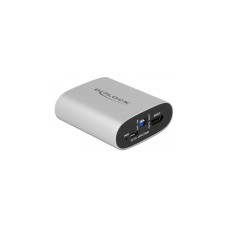 DeLOCK HDMI HD Audio Extractor 4K 60 Hz zu HDMI mit eARC, Adapter(silber)