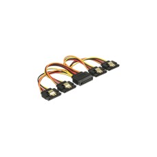 4x SATA 15Pin Buchse(schwarz/rot, 15cm)