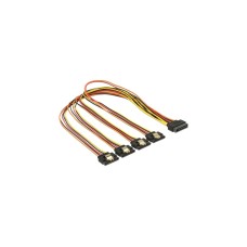 4x SATA 15Pin Buchse(schwarz/rot, 50cm)