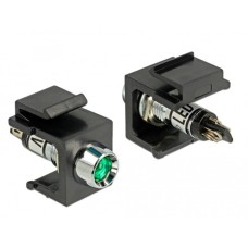 DeLOCK Keystone LED grün 6 V, Keystone-Modul(schwarz, für Keystone Halterungen mit 19,2x14,9 mm)