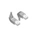 DeLOCK Patchkabel RJ45 Cat.6a S/FTP(grau, 1 Meter, gewinkelte Stecker 1x oben, 1x unten)