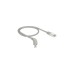 DeLOCK Patchkabel RJ45 Cat.6a S/FTP(grau, 50cm, 1x gerader, 1x unten gewinkelter Stecker)