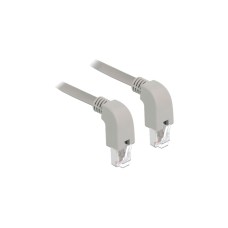 DeLOCK Patchkabel RJ45 Cat.6a S/FTP(grau, 1 Meter, gewinkelte Stecker 2x unten)