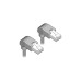 DeLOCK Patchkabel RJ45 Cat.6a S/FTP(grau, 1 Meter, gewinkelte Stecker 2x unten)