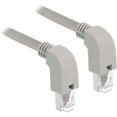 DeLOCK Patchkabel RJ45 Cat.6a S/FTP(grau, 2 Meter, gewinkelte Stecker 2x unten)