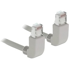 DeLOCK Patchkabel RJ45 Cat.6a S/FTP(grau, 50cm, gewinkelte Stecker 2x oben)