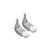 DeLOCK Patchkabel RJ45 Cat.6a S/FTP(grau, 2 Meter, gewinkelte Stecker 2x oben)