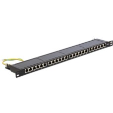 DeLOCK Patchpanel 24P Cat.6 / 0.5 HE(schwarz)