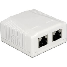 DeLOCK RJ-45 Anschlussdose 2 Port Cat.6a LSA(weiß)
