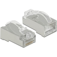 DeLOCK RJ-45 Crimp+Cut+Curve Stecker Cat.6 STP, Steckdose(transparent, 20 Stück)