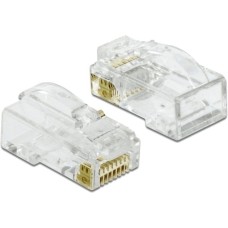 DeLOCK RJ-45 Crimp+Cut+Curve Stecker Cat.6 UTP, Steckdose(transparent, 20 Stück)