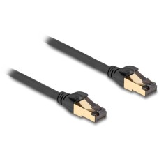 DeLOCK RJ-45 Netzwerkkabel Cat.6a S/FTP, mit Cat.7 Rohkabel(schwarz, 2 Meter, 600 MHz, Industrie- und Outdoor-tauglich)