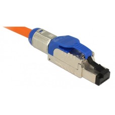 DeLOCK RJ-45 Stecker feldkonfektionierbar Cat.8.1(blau, Metallgehäuse)