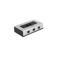 DeLOCK RJ-45 Umschalter, Switch(grau/schwarz, 2-Port, manuell, bidirektional)