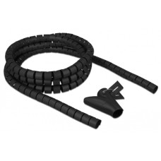 DeLOCK Spiralschlauch mit Einziehwerkzeug, 2,5 Meter x 20mm, Kabelschlauch(schwarz)