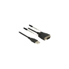 Seriell RS-232 Stecker(schwarz, 35cm, ESD Überspannungsschutz)