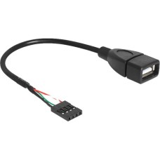 USB-A Buchse, Adapter(schwarz, 20cm)