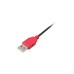 Mini-USB Stecker(schwarz/rot, 1 Meter)
