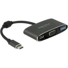 USB-A + USB-C Buchse + VGA Buchse(schwarz, 20cm, PD)