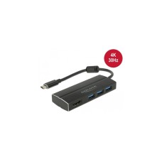 3x USB-A Buchse + HDMI Buchse, USB-Hub(schwarz, 15cm)