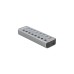 DeLOCK USB 3.2 Gen 1 Hub mit 7 Ports + 1 Schnellladeport + 1 USB-C PD 3.0 Port , USB-Hub(grau, mit Schalter und Beleuchtung)