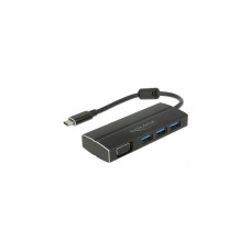 3x USB-A + VGA Buchse, USB-Hub(schwarz, 15cm)