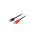 USB-A Buchse(schwarz/rot, 30cm)