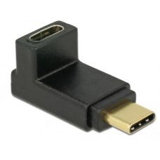 USB-C Buchse 90°(schwarz, SuperSpeed, abgewinkelt oben / unten)
