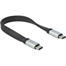 USB-C Stecker(schwarz/silber, 22cm, PD)