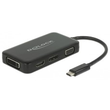VGA + HDMI + DVI + DisplayPort Buchse(schwarz, 15cm)