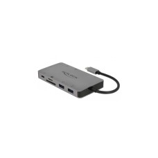 DeLOCK USB-C Dockingsstation 4K, Dockingstation(silber, HDMI, VGA, USB-A, RJ-45)