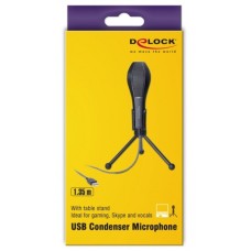DeLOCK USB Kondensator Mikrofon mit Tischständer(schwarz)