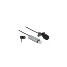 DeLOCK USB Krawatten Mikrofon(schwarz, Klinke)