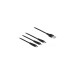 USB-C + Micro USB + Lightning Stecker(schwarz, 1 Meter, gesleevt, nur Ladefunktion)