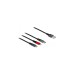 USB-C + Micro USB + Lightning Stecker(mehrfarbig, 30cm, gesleevt, nur Ladefunktion)