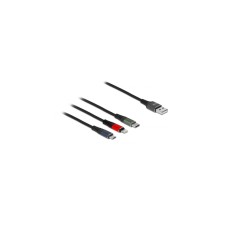 USB-C + Micro USB + Lightning Stecker(mehrfarbig, 1 Meter, gesleevt, nur Ladefunktion)