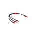 USB-C + Micro USB + Lightning Stecker(schwarz/rot, 30cm, gesleevt, nur Ladefunktion)