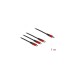 Micro-USB + USB-C + Lightning Stecker(schwarz/rot, 1 Meter, gesleevt, nur Ladefunktion)