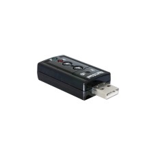 DeLOCK USB Sound Adapter 7.1 (61645), Soundkarte(schwarz, Retail)