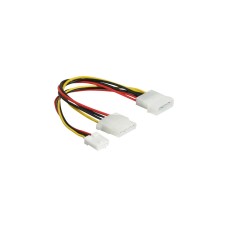 DeLOCK Y-Powerkabel 4pin auf 4pin + 3,5" FDD, Y-Kabel(20 cm)