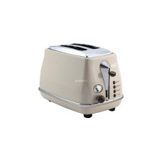 DeLonghi Toaster Icona Vintage CTOV 2103.BG(beige, 900 Watt, für 2 Scheiben Toast)