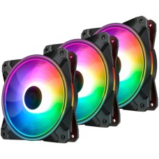 DeepCool CF 120 Plus 3in1 120x120x25, Gehäuselüfter(schwarz/transparent, 3er Pack, inkl. Controller, Outlet)
